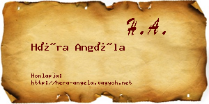 Héra Angéla névjegykártya